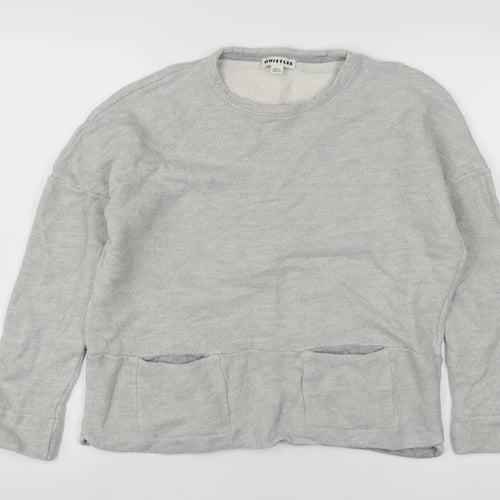 Whistles Women's Grey Cotton Pullover Sweatshirt, Size 16