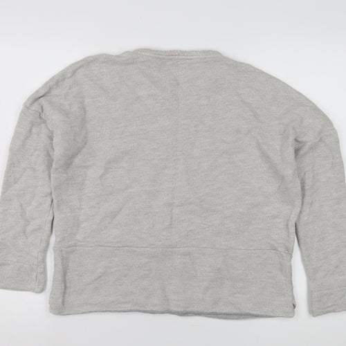 Whistles Women's Grey Cotton Pullover Sweatshirt, Size 16