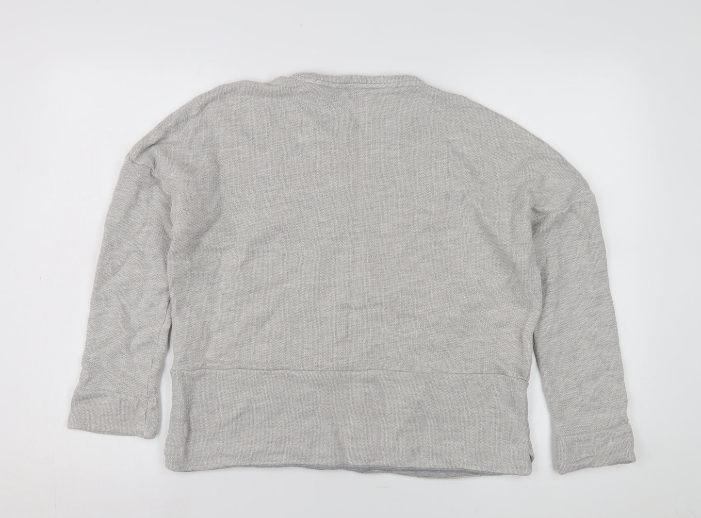 Whistles Women's Grey Cotton Pullover Sweatshirt, Size 16