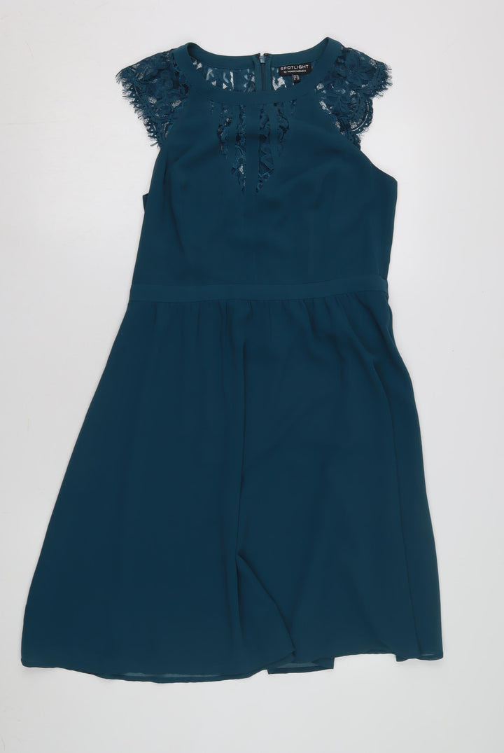Warehouse Women's Blue Sleeveless Dress, Size 12