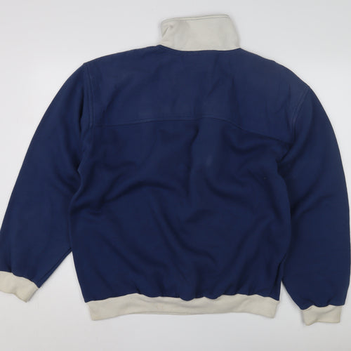 Springfield Men's Blue L Striped 1/2 Zip Sweatshirt