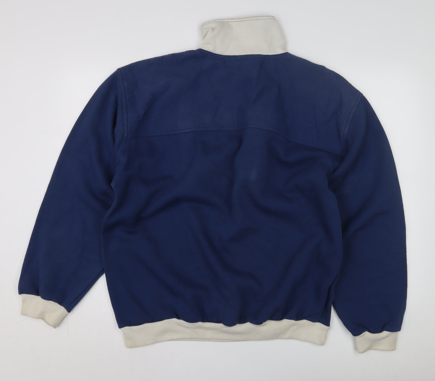 Springfield Men's Blue L Striped 1/2 Zip Sweatshirt