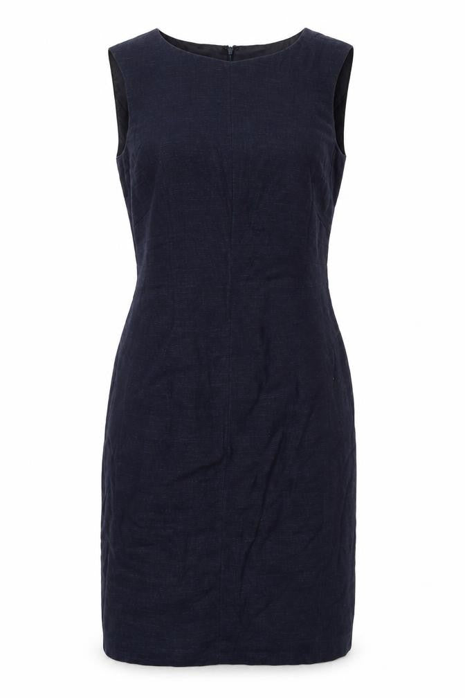 Front view of Hobbs Women's Blue Sheath Dress, size 12