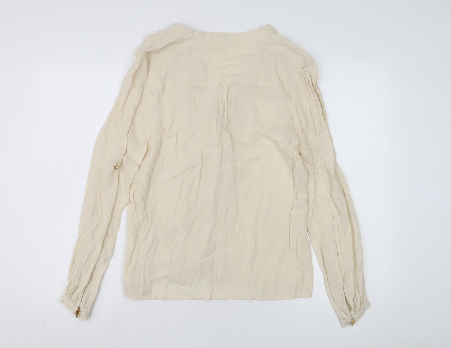 Oasis Women's Ivory Blouse, Size 12, Long Sleeve