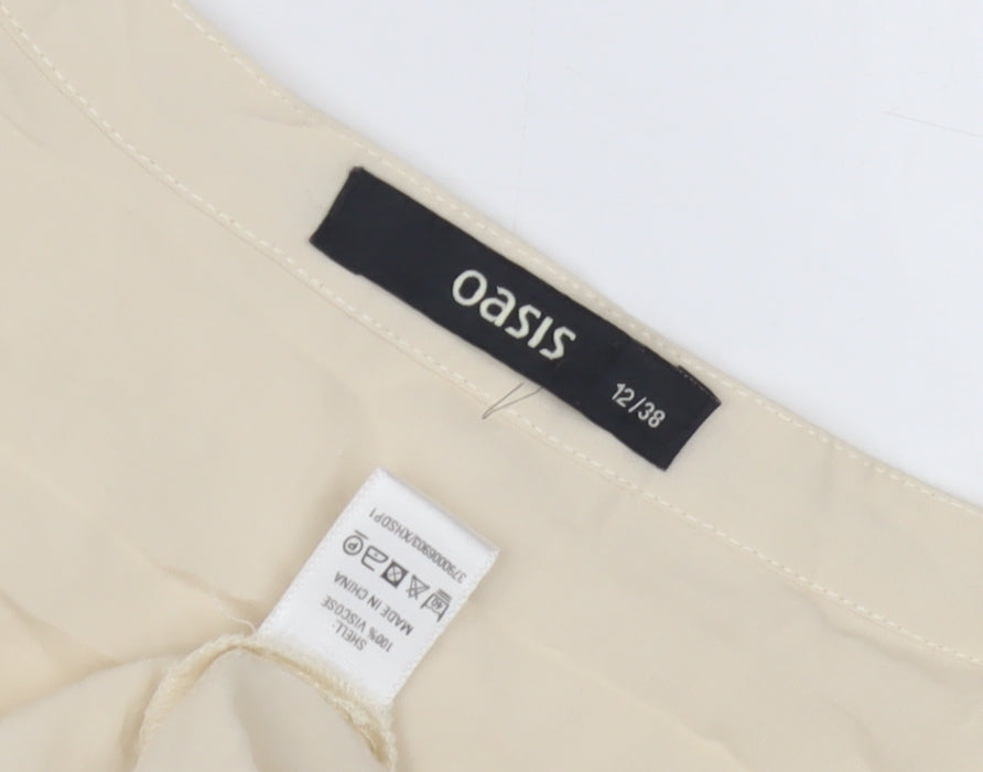 Oasis Women's Ivory Blouse, Size 12, Long Sleeve