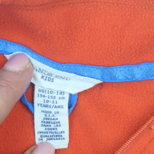 Lands' End Boys Orange 1/2 Zip Sweatshirt Size 10-11 Years