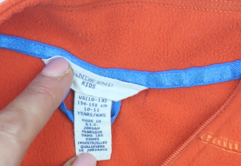 Lands' End Boys Orange 1/2 Zip Sweatshirt Size 10-11 Years