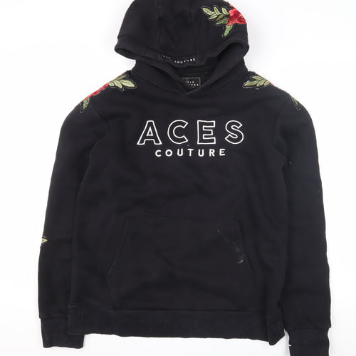 ACES Couture Women’s Black Embroidered Pullover Hoodie - M