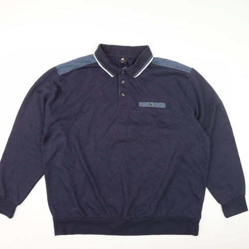 Pegasus Men's Blue Collared Sweatshirt 3XL