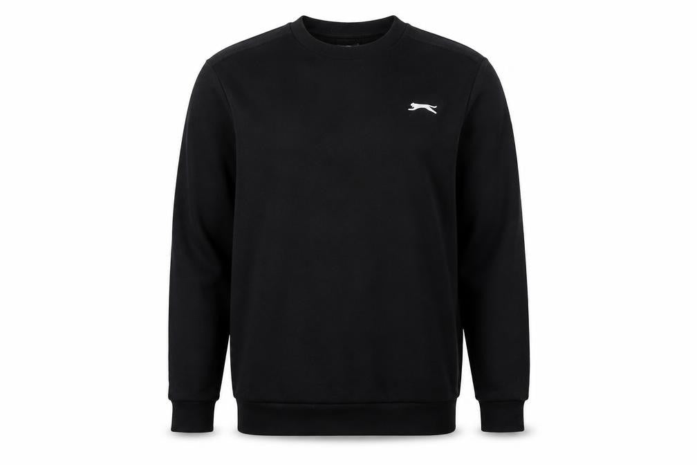 Front view of Slazenger Men's Black Pullover Sweatshirt - M