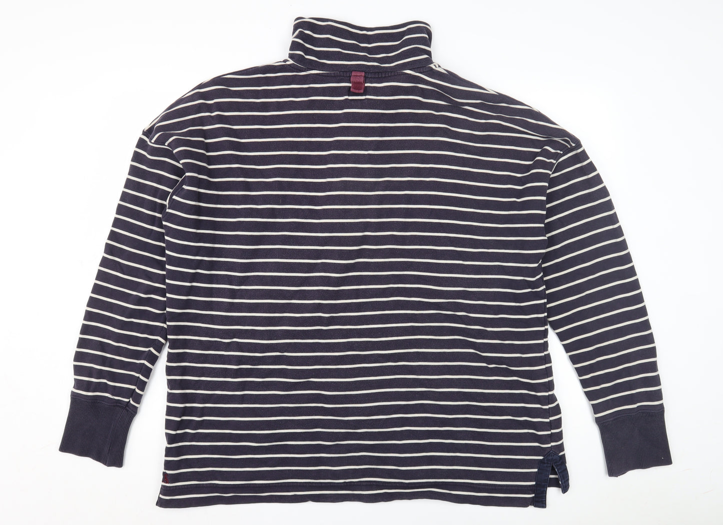 Joules Unisex Blue Striped Henley Sweatshirt L