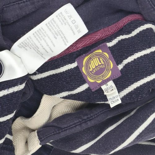 Joules Unisex Blue Striped Henley Sweatshirt L