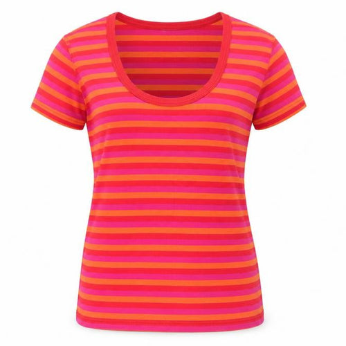 Country Casuals Women's Multicoloured Striped T-Shirt