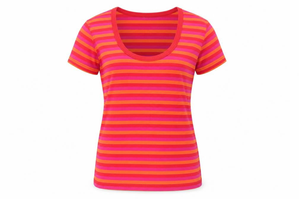 Country Casuals Women's Multicoloured Striped T-Shirt