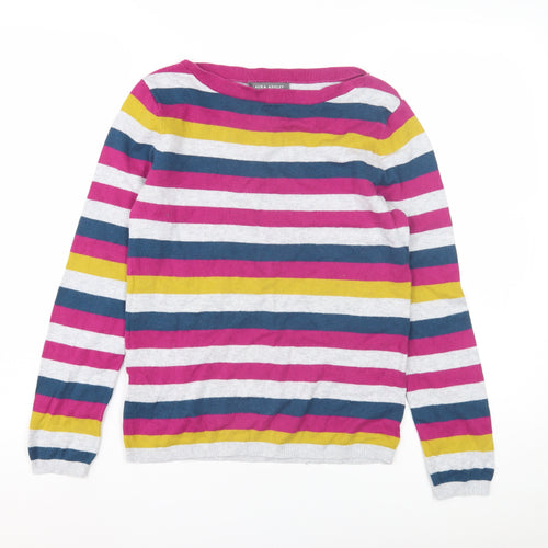 Laura Ashley Women's Multicolour Striped Pullover Jumper Size 8