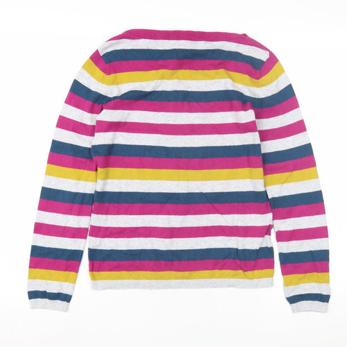 Laura Ashley Women's Multicolour Striped Pullover Jumper Size 8