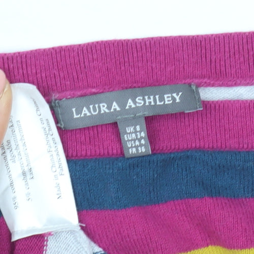 Laura Ashley Women's Multicolour Striped Pullover Jumper Size 8