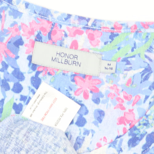 HONOR MILLBURN Women Multicoloured Floral T-Shirt M