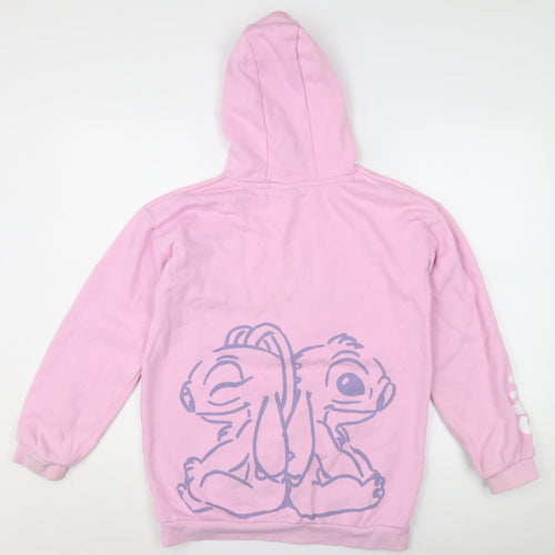 Disney Girls Pink Stitch Hoodie Pullover 14-15 Years