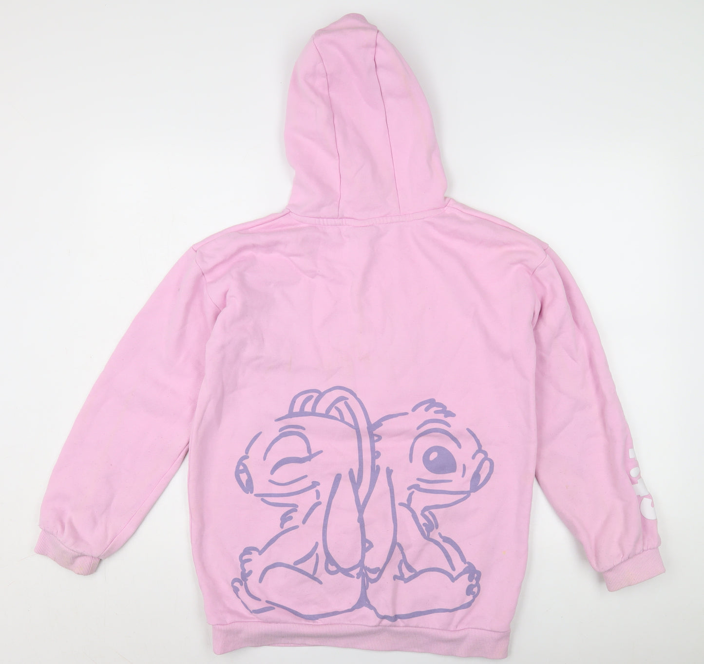 Disney Girls Pink Stitch Hoodie Pullover 14-15 Years