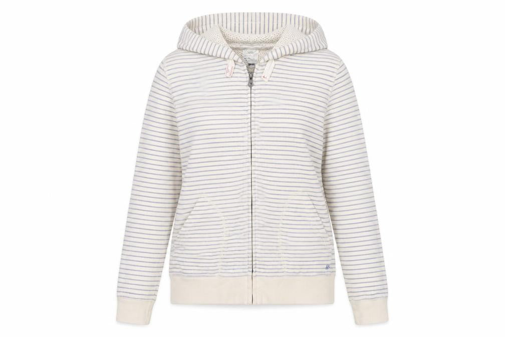 Mantaray Women’s Ivory Striped Hoodie, Size 12
