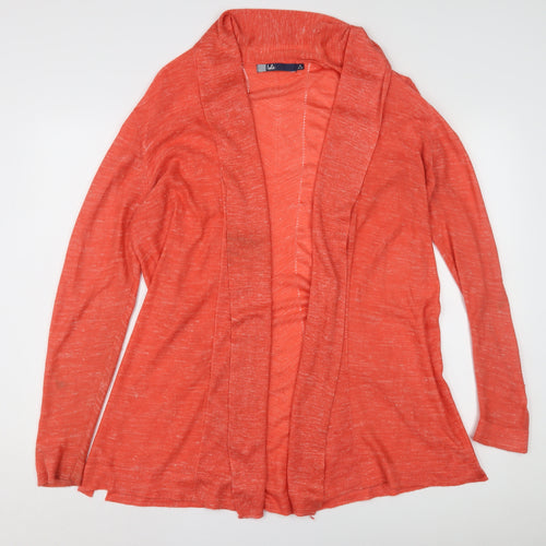 Isle Women's Orange Cardigan M Size Open-Knit