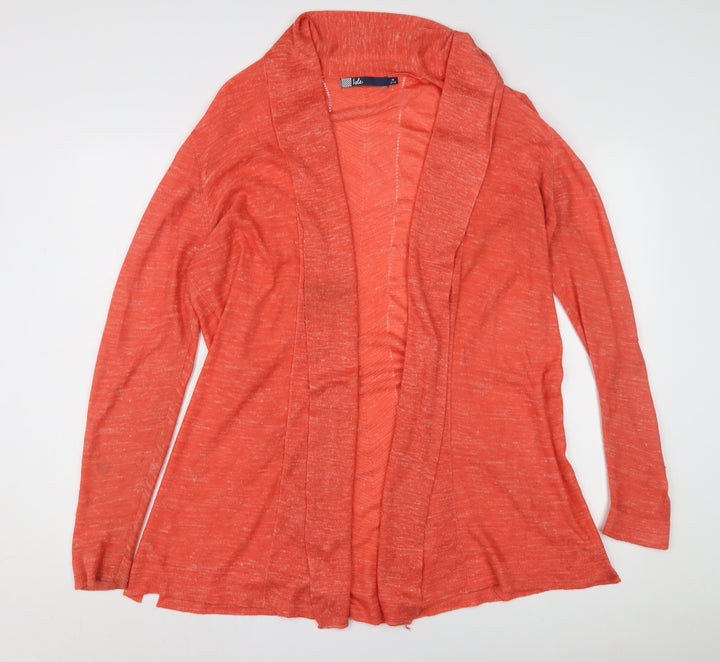 Isle Women's Orange Cardigan M Size Open-Knit