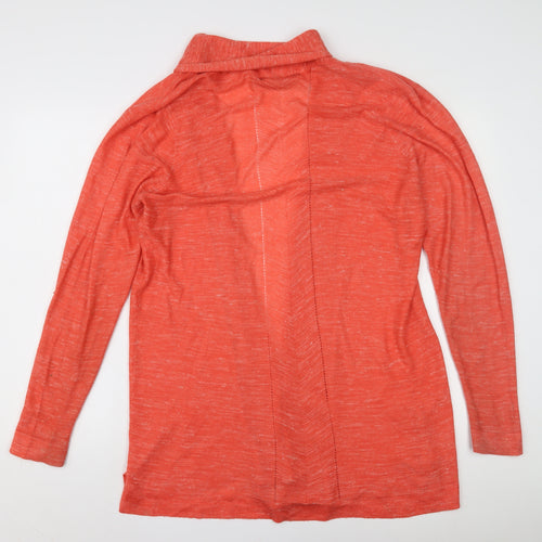 Isle Women's Orange Cardigan M Size Open-Knit