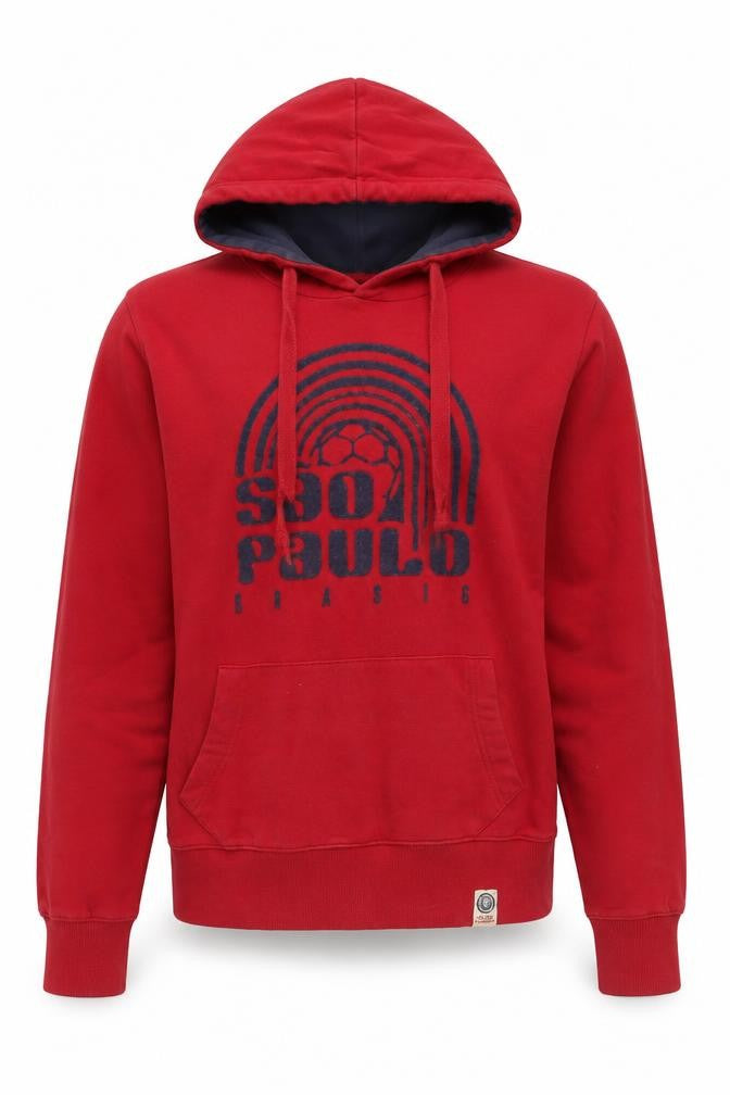 Front view of Deluxe Laundry unisex red pullover hoodie s
