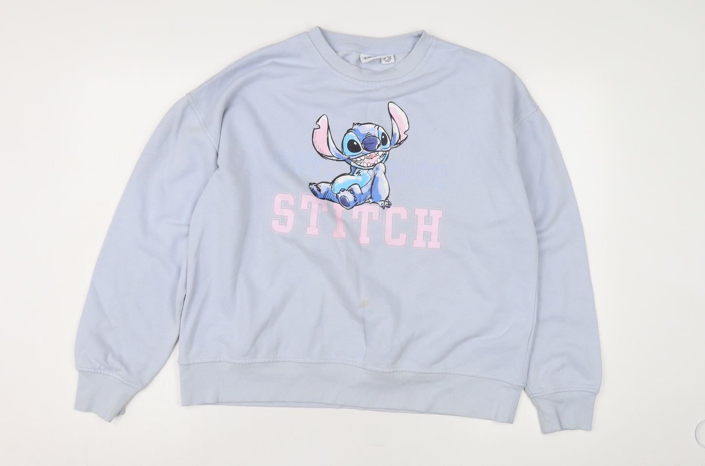 Disney Women's Blue Stitch Sweatshirt, Size 12, Pullover