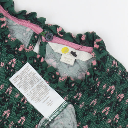 Boden Green Floral Cotton Blend Women's Blouse - Size M