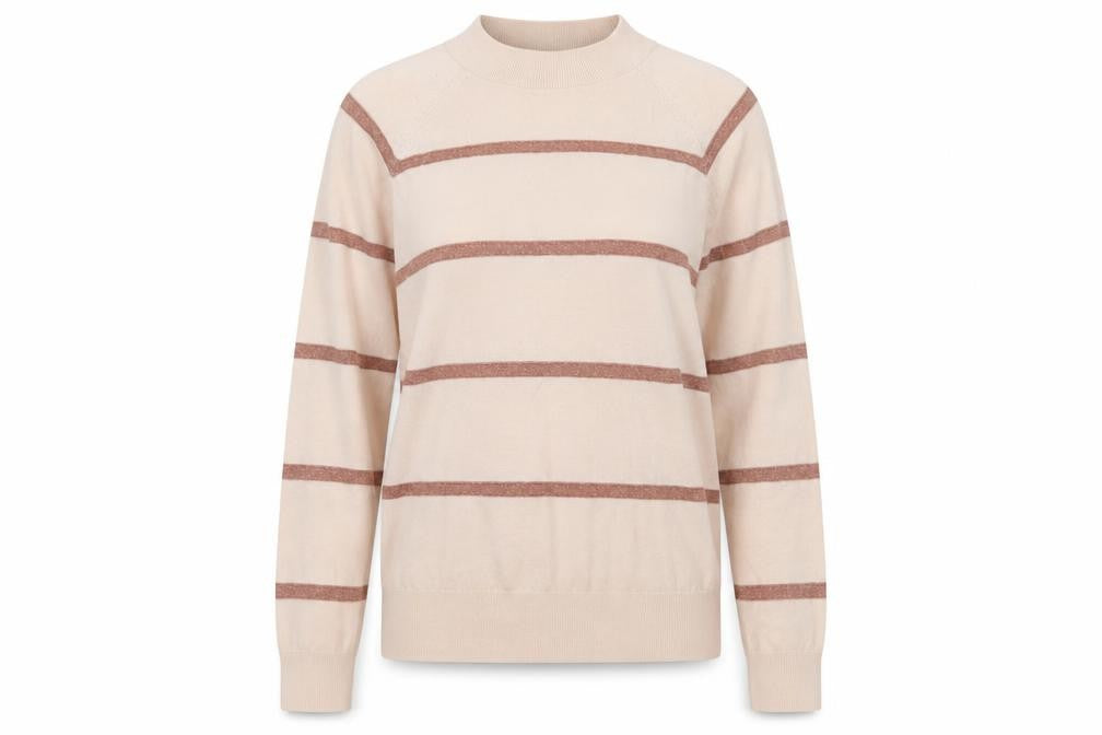 Front view of Jack Wills Women's Beige Striped jumper, size 10