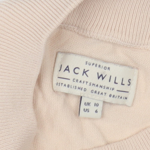 Jack Wills Women's Beige Striped Pullover Jumper Size 10