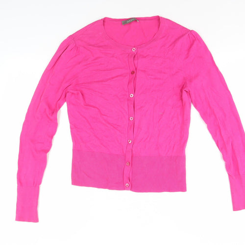Oasis Pink Cardigan, Women's Medium, Cotton Crew Neck
