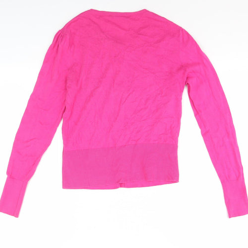 Oasis Pink Cardigan, Women's Medium, Cotton Crew Neck