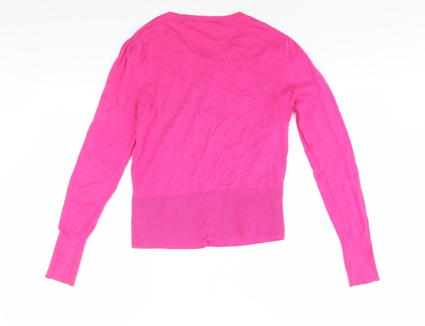 Oasis Pink Cardigan, Women's Medium, Cotton Crew Neck