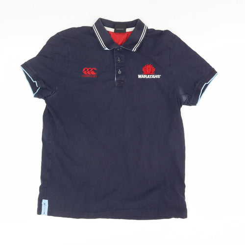 Canterbury Men's Blue Polo Shirt, Medium, Logo Accent