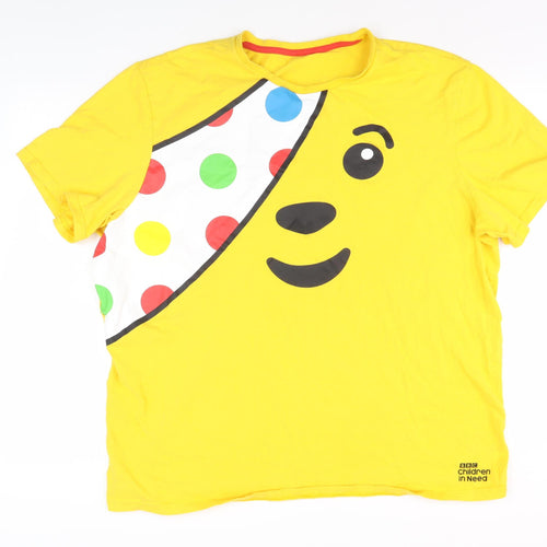 George Yellow 2XL Unisex BBC Cartoon T-Shirt
