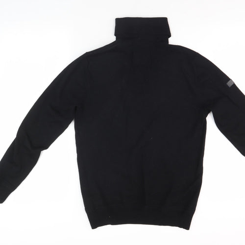 Superdry Men's Black Merino Wool High Neck Jumper