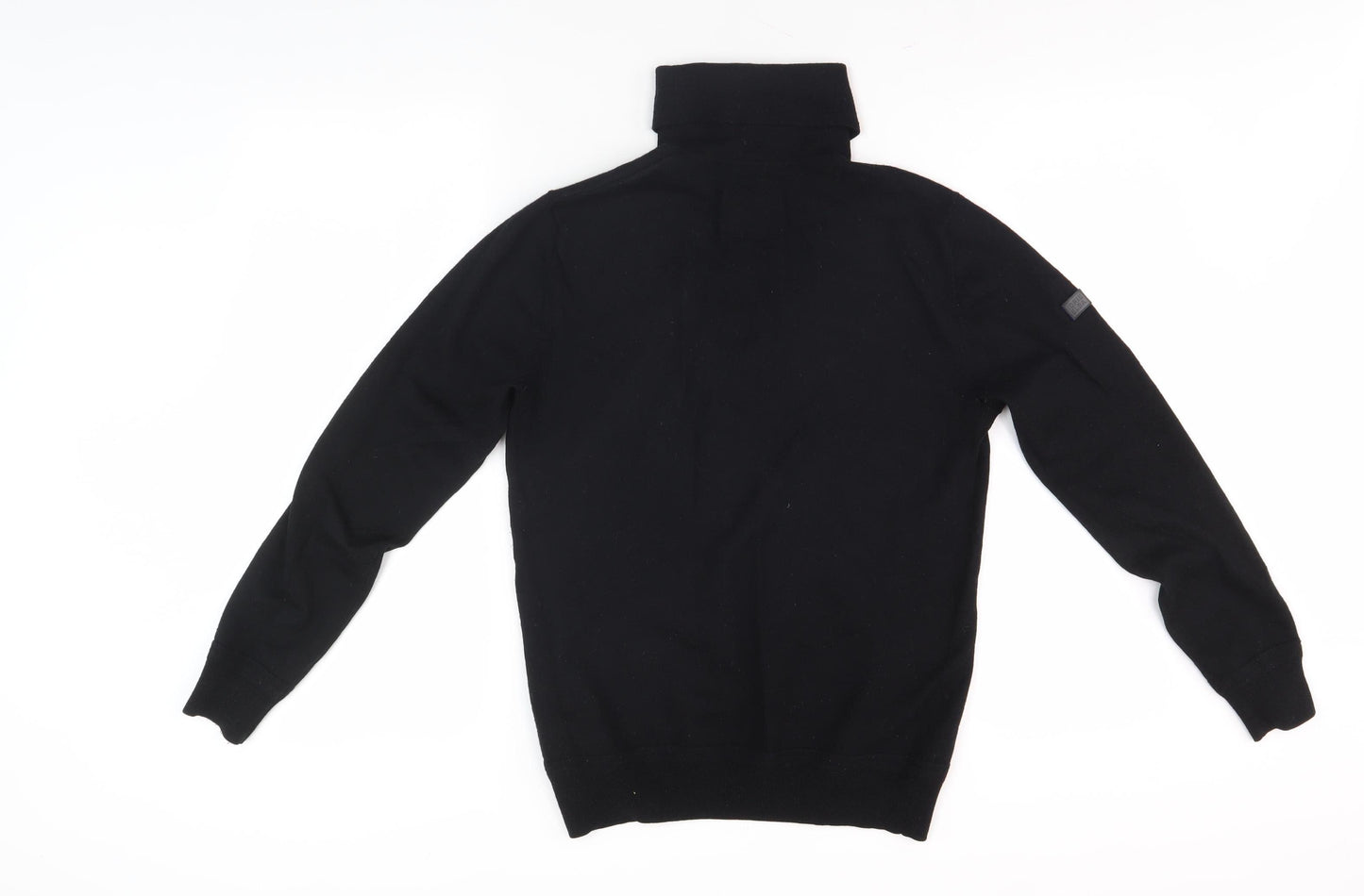 Superdry Men's Black Merino Wool High Neck Jumper