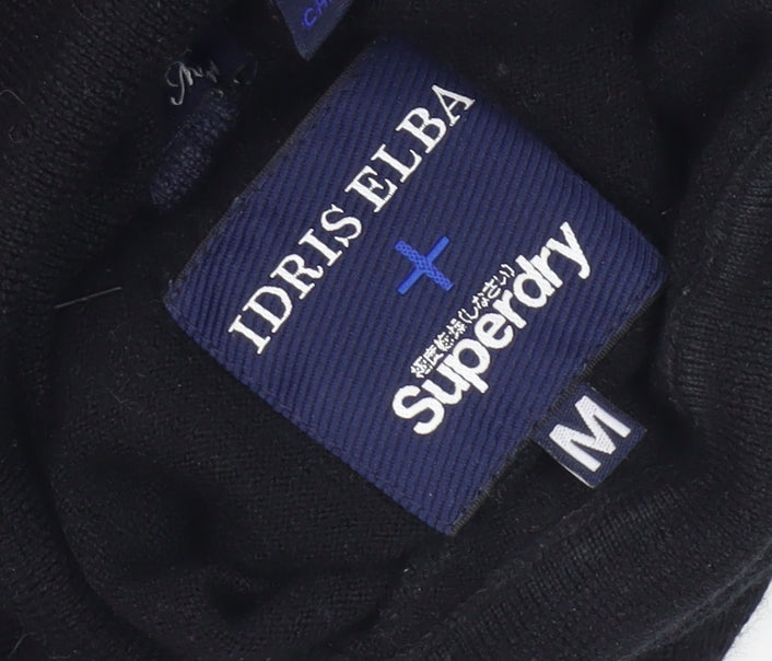 Superdry Men's Black Merino Wool High Neck Jumper