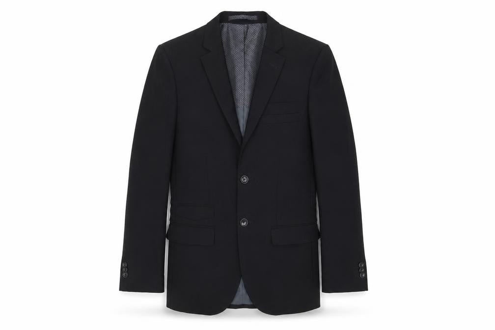Front view of Marks & Spencer Black Blazer, men’s m, lined formal jacket