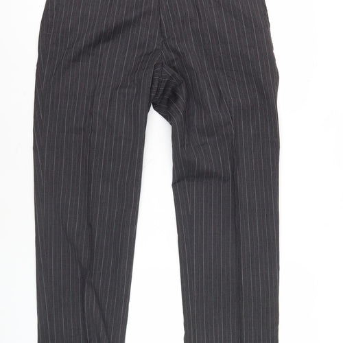 Next Men's Black Striped Trousers, 32, S, Wool
