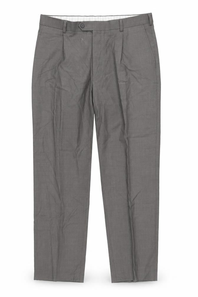 Front view of Marks & Spencer Men's Beige Wool Trousers, size L