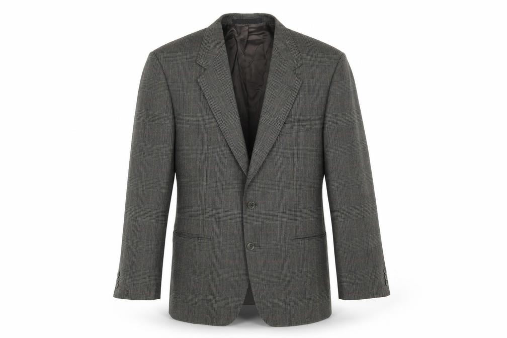 Front view of Marks & Spencer Men's Green Check Blazer, Medium, Wool