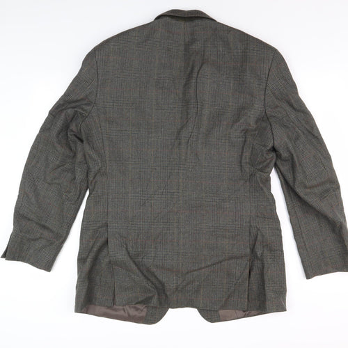 Marks and Spencer Men's Green Check Blazer, Medium, Wool
