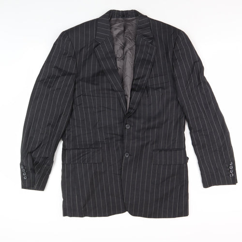 Austin Reed Men's Pinstripe Wool Blazer Black 39R