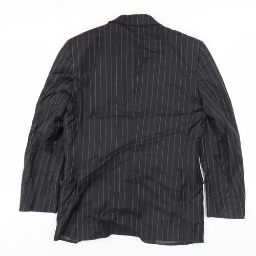 Austin Reed Men's Pinstripe Wool Blazer Black 39R