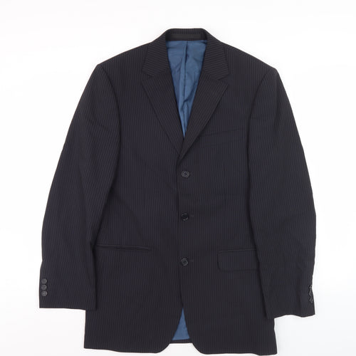 Marks & Spencer Men's Blue Striped Blazer 36R
