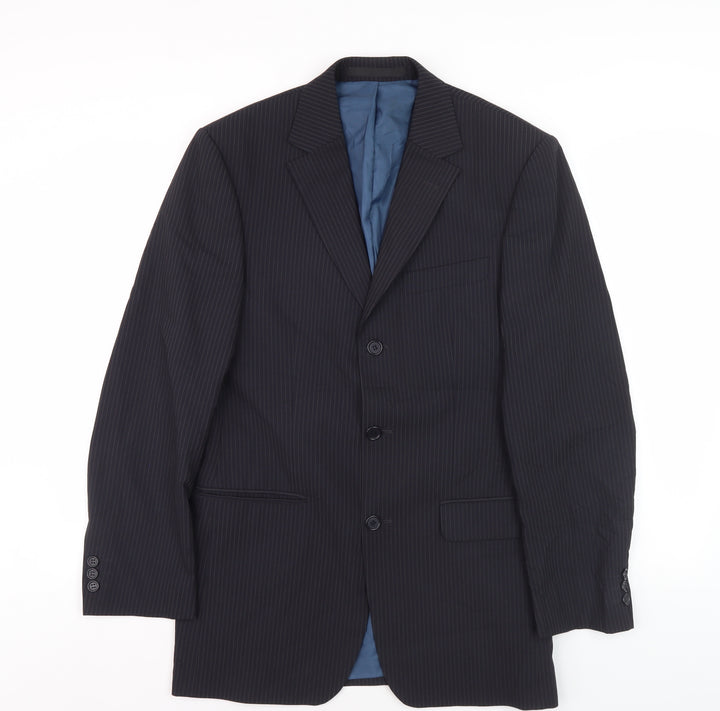Marks & Spencer Men's Blue Striped Blazer 36R